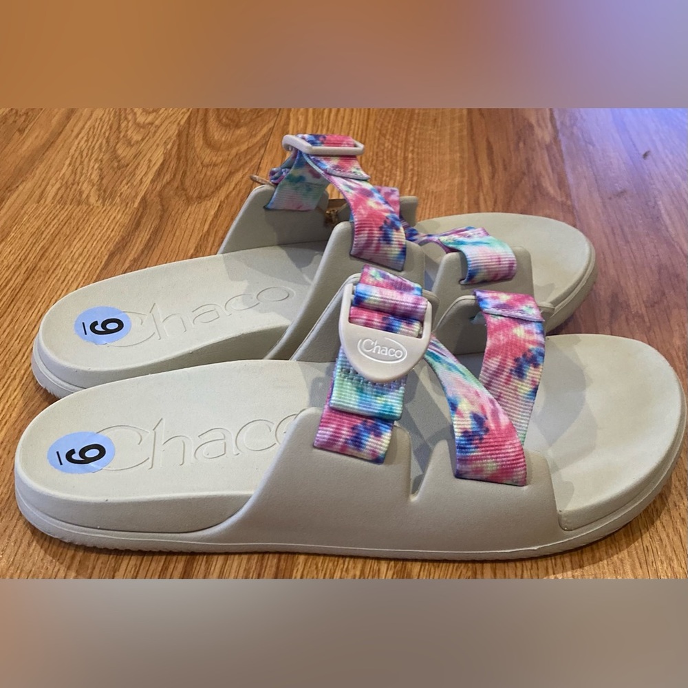 New Chaco Chillos Slide Sandals Light Tie Size 9